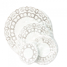 Ажурная салфетка, круглая D=10 см, 250 шт (1/40)